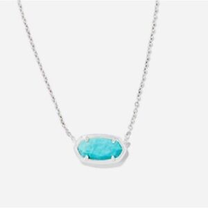 Kendra Scott Yellow Rose Silver Necklace with Blue Pendant